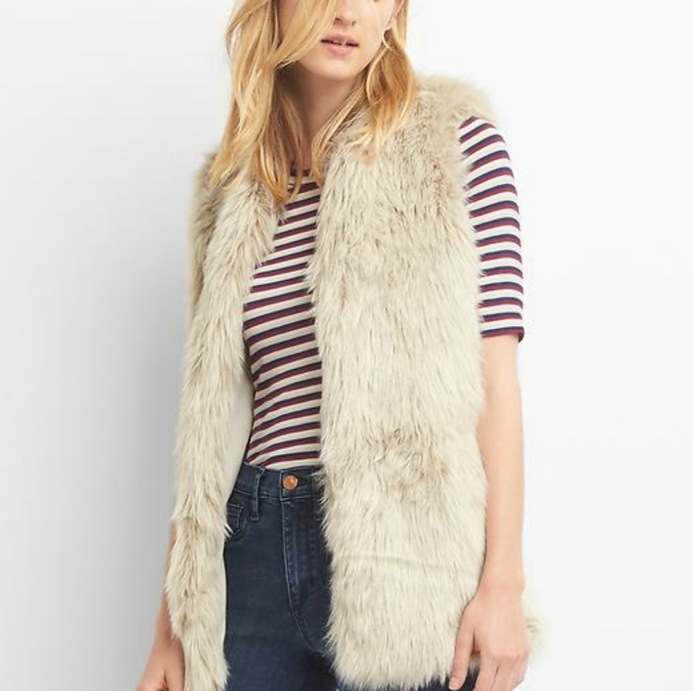 GAP Women Faux Fur Vest